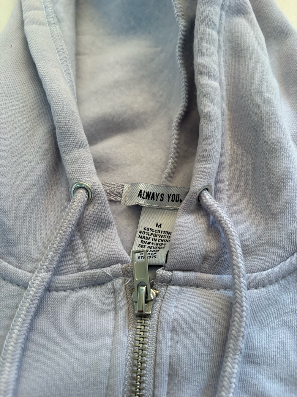 Always Lavender Zip Hoodie with Drawcord - Picture 2 of 4